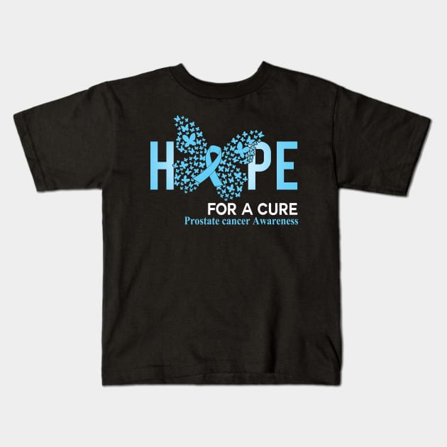 Hope For A Cure Butterfly Gift Prostate cancer 2 Kids T-Shirt by HomerNewbergereq